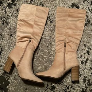 Knee high suede knee boots